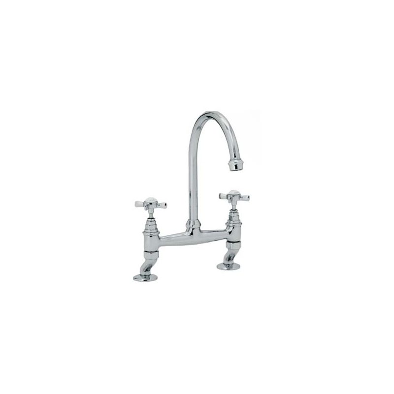Clearwater Cottage Bridge Mixer with Swivel Spout Chrome