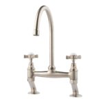 Clearwater Cottage Bridge Mixer with Swivel Spout Brushed Nickel