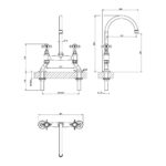 Clearwater Cottage Bridge Mixer with Swivel Spout Brushed Nickel