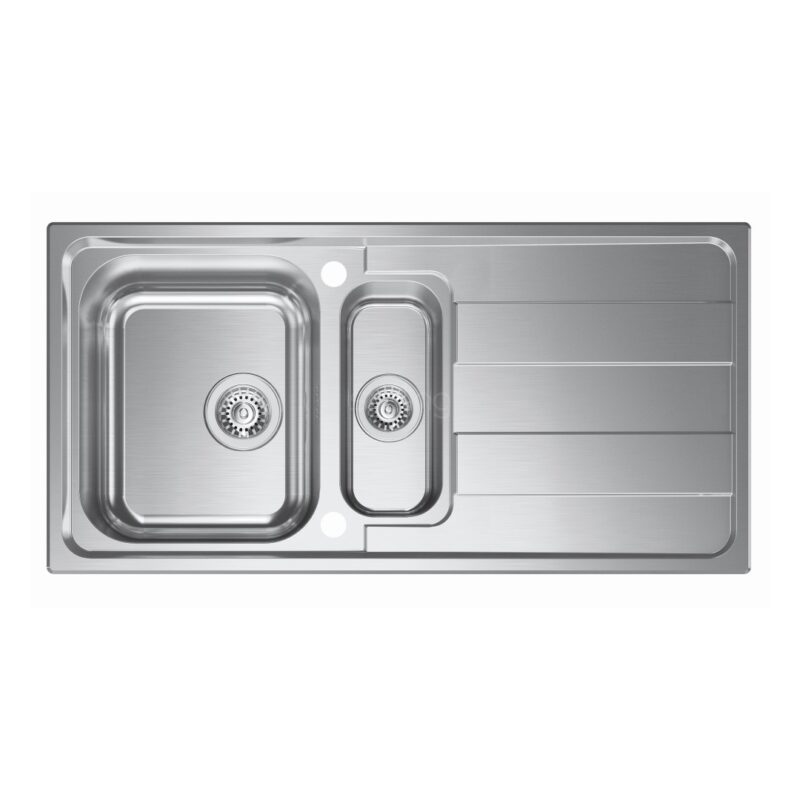 Clearwater Cresta 1.5 Bowl Single Drainer 1000x500mm Stainless Steel Inset Sink