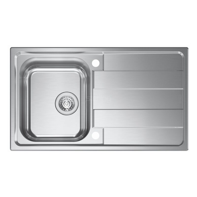 Clearwater Cresta 860x500mm Inset Single Bowl Steel Sink with Drainer