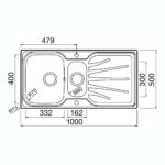 Clearwater Deep Blue 1.5 Bowl Stainless Inset Sink with Drainer