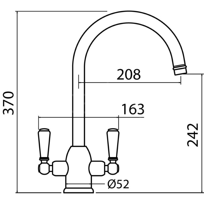 Clearwater Dephini Twin Lever Sink Mixer Artisan Brass