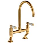 Clearwater Dephini Bridge Sink Mixer Artisan Brass