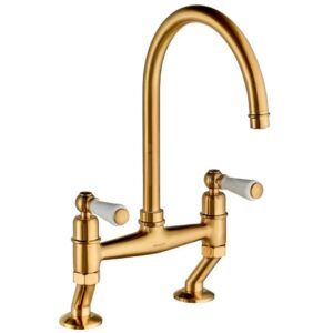 Clearwater Dephini Bridge Sink Mixer Artisan Brass