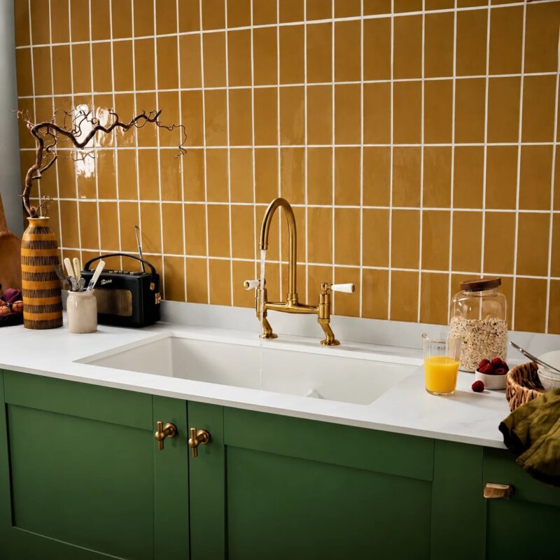 Clearwater Dephini Bridge Sink Mixer Artisan Brass