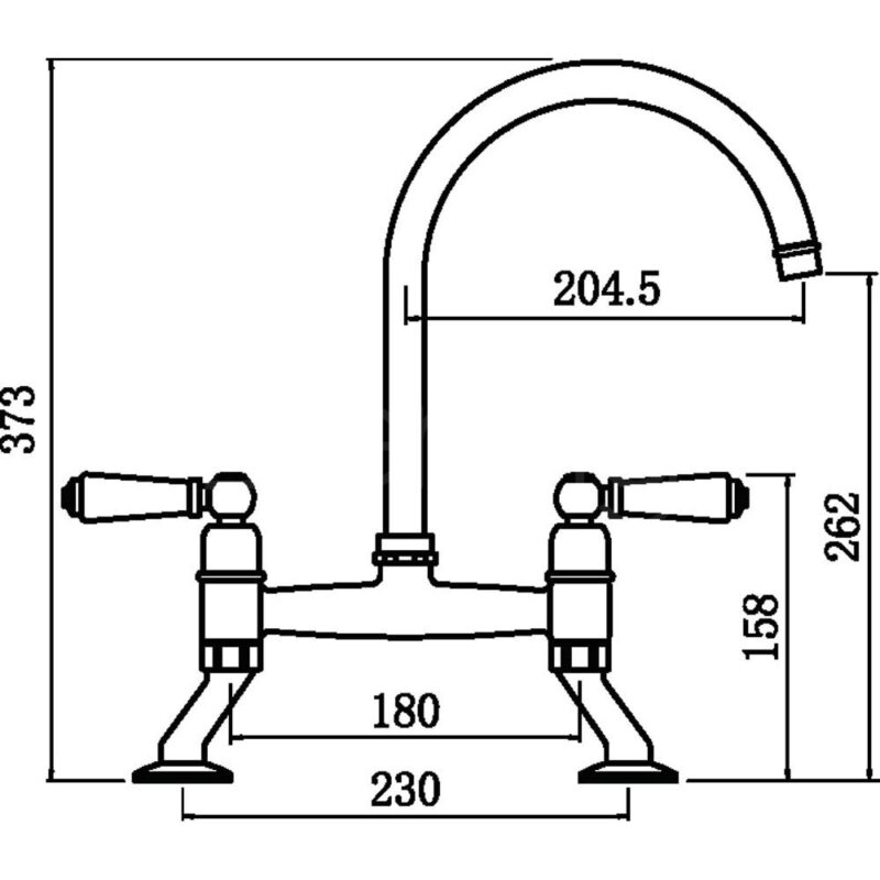 Clearwater Dephini Bridge Sink Mixer Artisan Brass