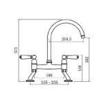 Clearwater Dephini Bridge Sink Mixer Chrome