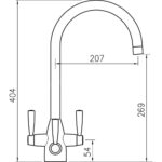 Clearwater Eclipse 3 Way Filter Tap Brushed Brass