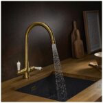 Clearwater Elegance C Twin Lever Kitchen Sink Mixer Brushed Bronze