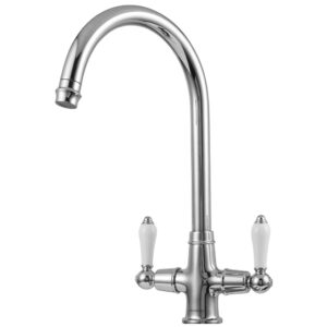 Clearwater Elegance C Twin Lever Kitchen Sink Mixer Chrome
