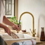 Clearwater Elegance Mono Pull-Out Kitchen Sink Mixer Tap Brushed Brass