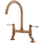 Clearwater Elegance Kitchen Bridge Mixer Tap Brushed Copper