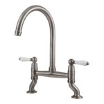 Clearwater Elegance Kitchen Bridge Mixer Tap Brushed Nickel