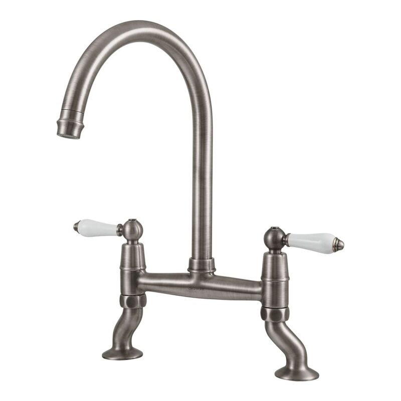 Clearwater Elegance Kitchen Bridge Mixer Tap Brushed Nickel Clearwater Elegance Kitchen Bridge Mixer Tap Brushed Nickel