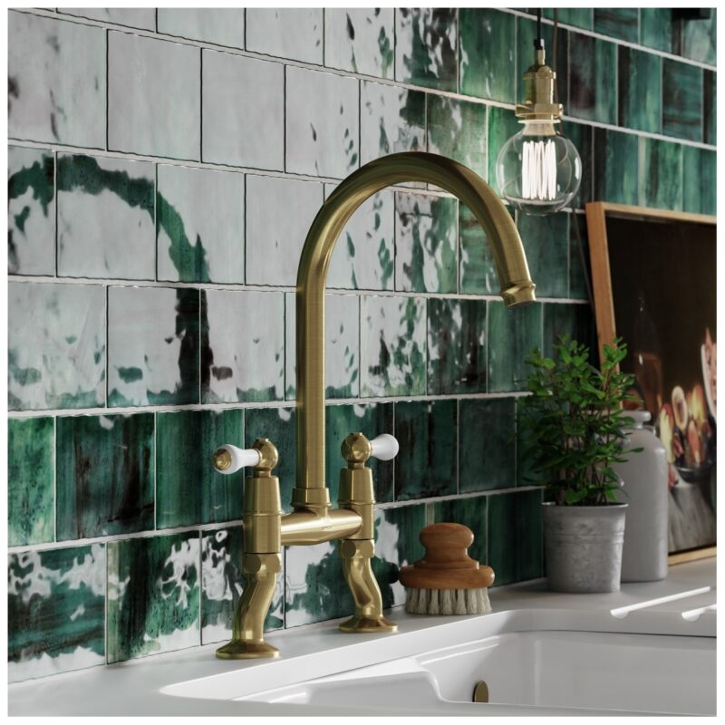 Clearwater Elegance Kitchen Bridge Mixer Tap Brushed Bronze