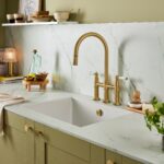 Clearwater Elegance Bridge Pull-Out Kitchen Sink Mixer Tap Brushed Brass