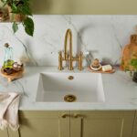 Clearwater Elegance Bridge Pull-Out Kitchen Sink Mixer Tap Brushed Brass