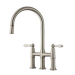 Clearwater Elegance Bridge Pull-Out Kitchen Sink Mixer Tap Brushed Nickel
