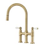 Clearwater Elegance Bridge Pull-Out Kitchen Sink Mixer Tap Brushed Bronze