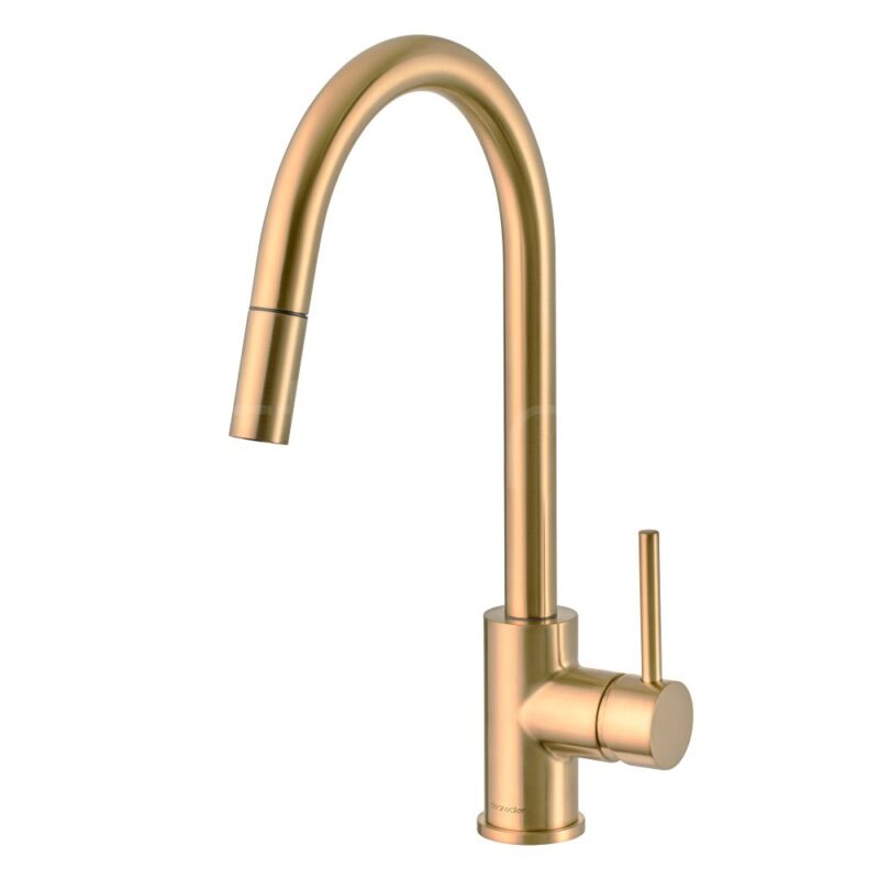 Clearwater Ember Side Lever Pull-Out Kitchen Sink Mixer Tap Brushed Brass Clearwater Ember Side Lever Pull-Out Kitchen Sink Mixer Tap Brushed Brass