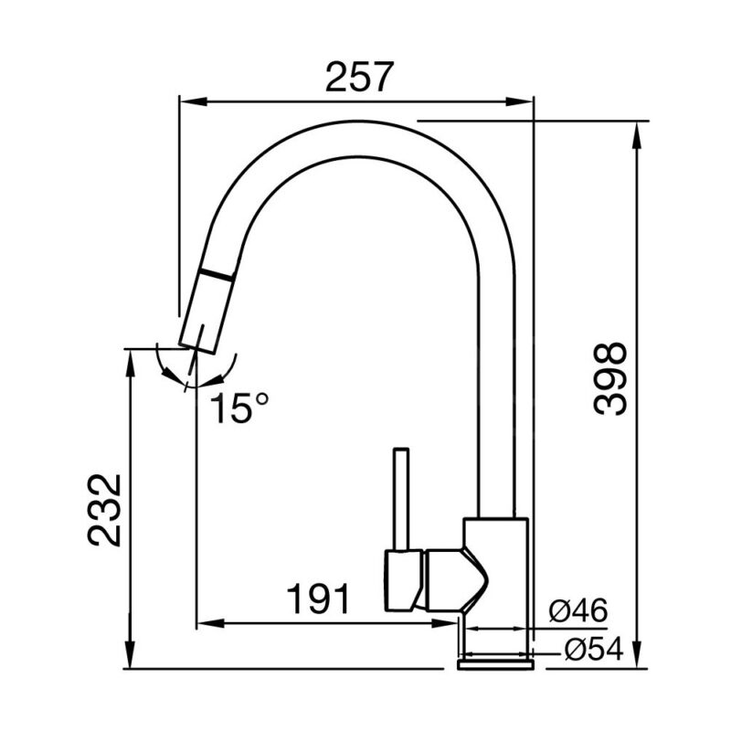 Clearwater Ember Side Lever Pull-Out Kitchen Sink Mixer Tap Brushed Brass