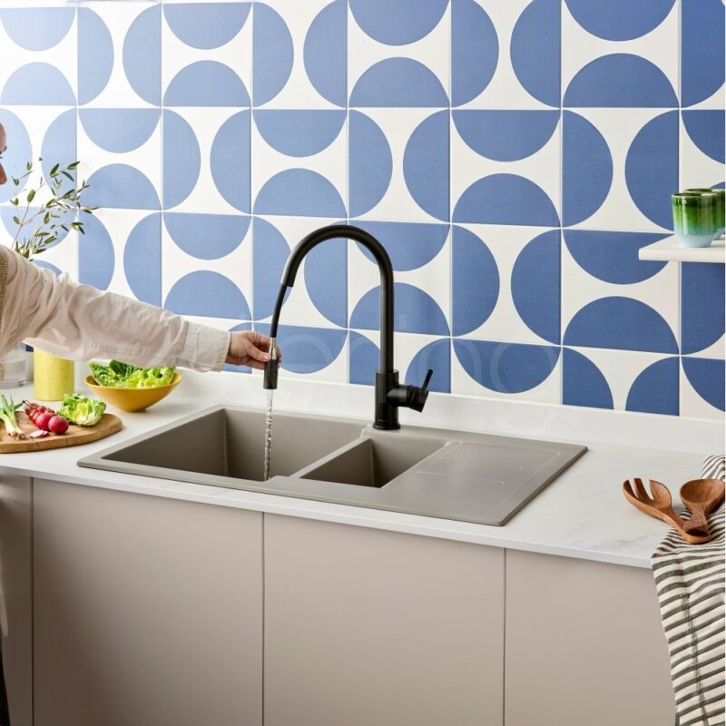 Clearwater Ember Side Lever Pull-Out Kitchen Sink Mixer Tap Matt Black