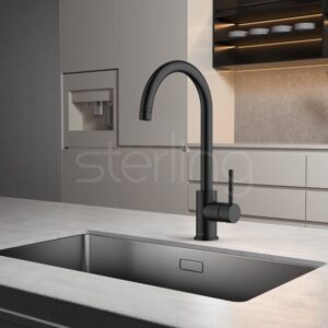 Clearwater Ember Side Lever Kitchen Sink Mixer Tap Matt Black