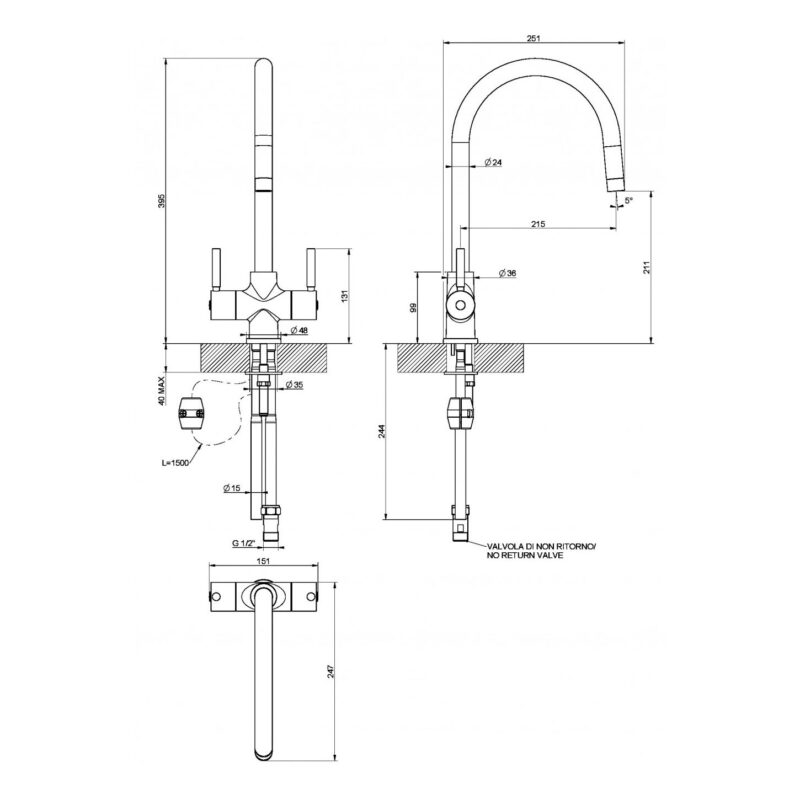 Clearwater Emporia Sink Mixer with Pull-Out Aerator Chrome