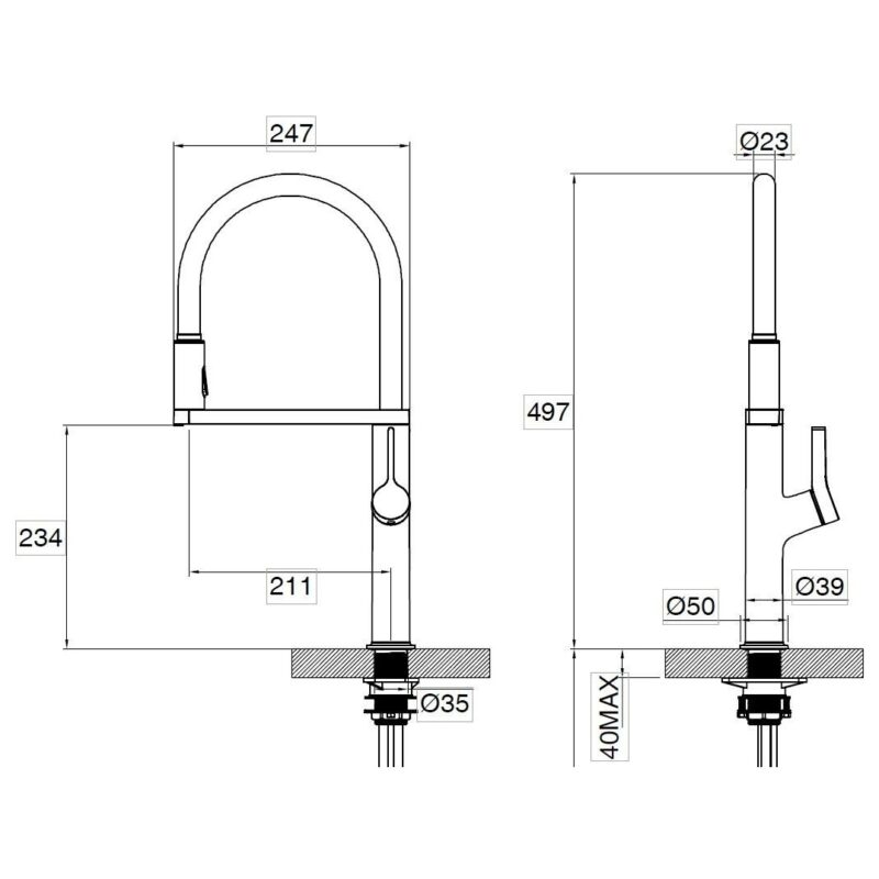 Clearwater Galex Motion Sensor Kitchen Sink Tap Chrome