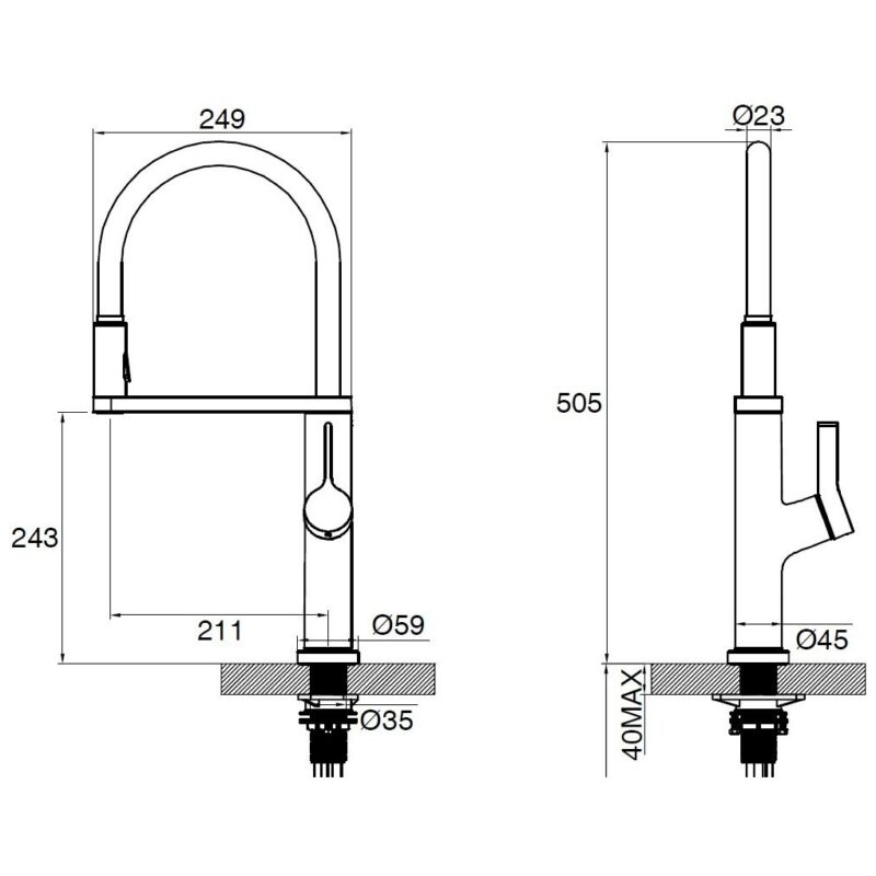 Clearwater Galex Cold Filter & Kitchen Mixer Tap Black