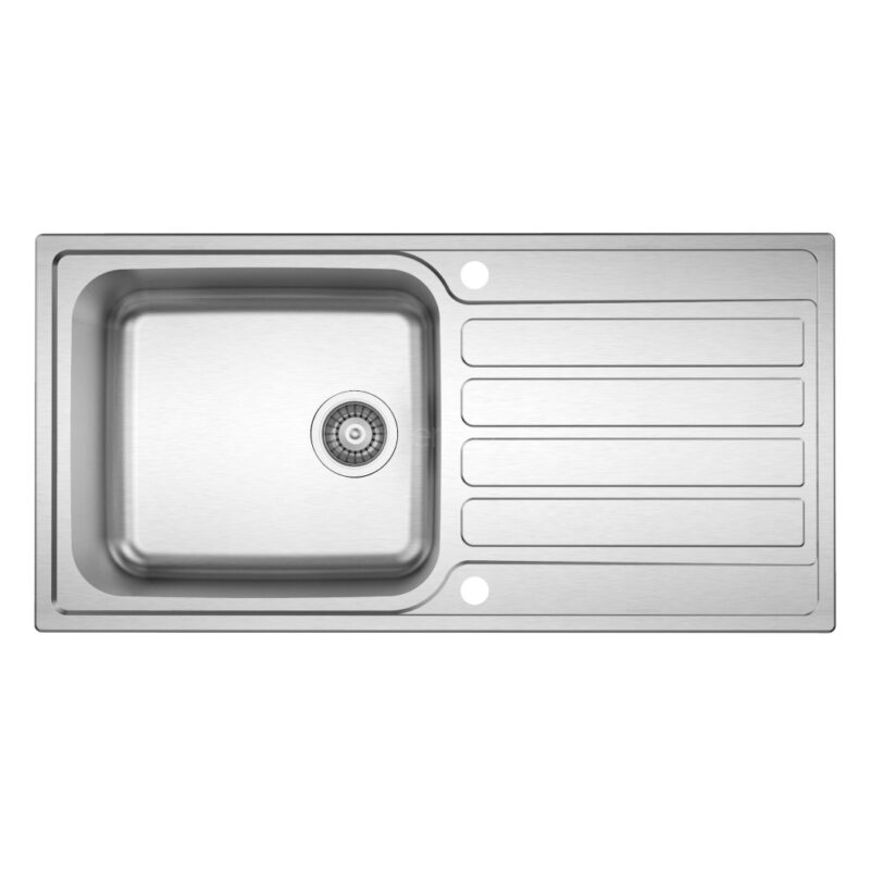 Clearwater Indio 1.5 Bowl 1000x500mm Inset Steel Sink with Drainer