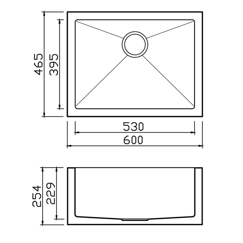 Clearwater Infinity Belfast 600mm Stainless Steel Sink