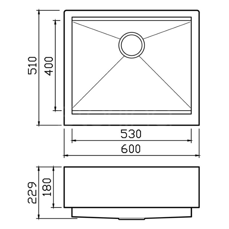 Clearwater Infinity Smart Apron 600mm Stainless Steel Sink
