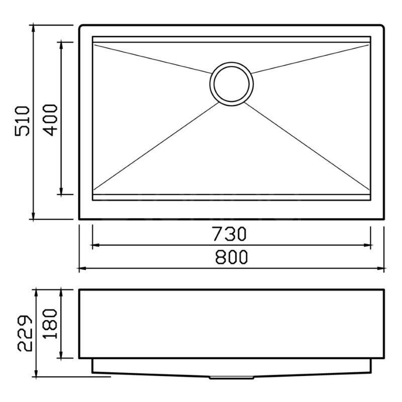 Clearwater Infinity Smart Apron 800mm Stainless Steel Sink