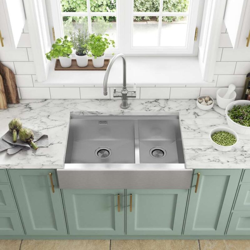 Clearwater Infinity Smart Apron 1.5 Bowl Stainless Steel Sink