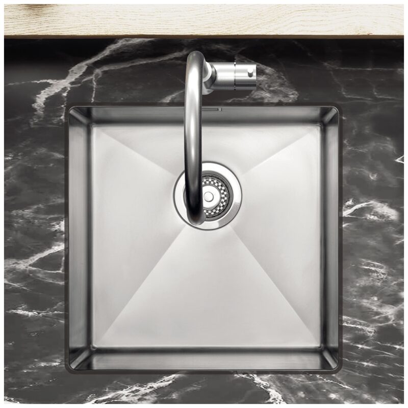 Clearwater Jazz 1 Bowl Undermount Steel Kitchen Sink 450x440mm