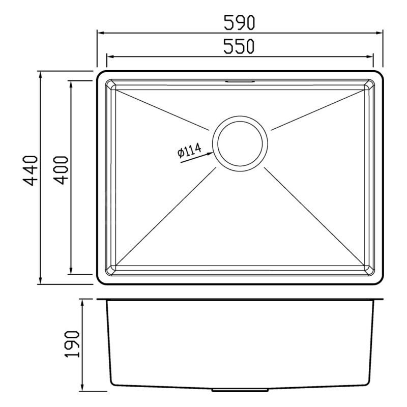 Clearwater Jazz 550x400mm Single Bowl Stainless Steel Undermount Sink