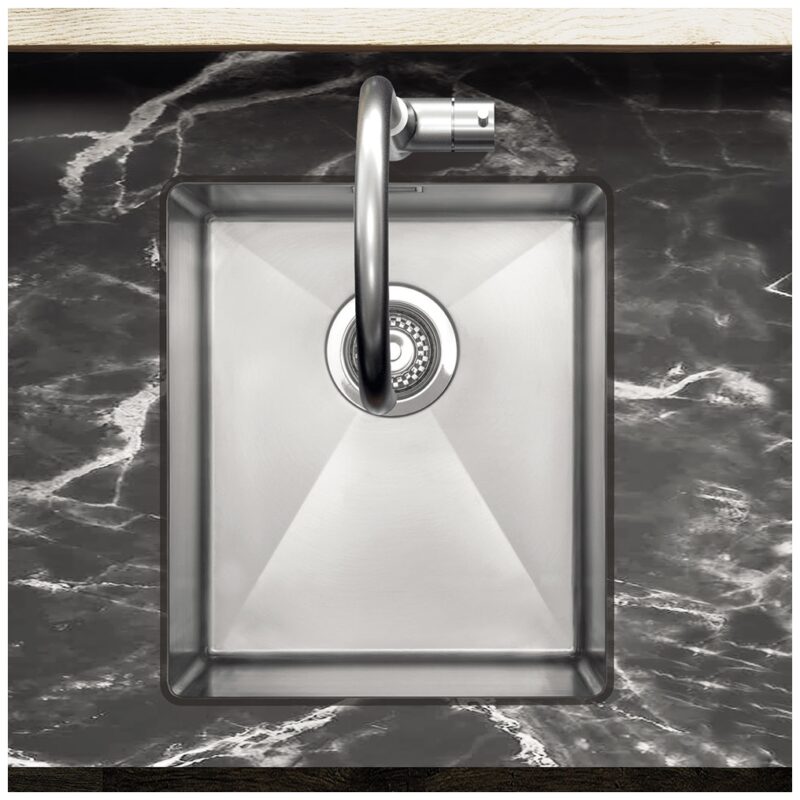 Clearwater Jazz 1 Bowl Undermount Steel Kitchen Sink 380x440mm