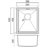Clearwater Jazz 1 Bowl Undermount Steel Kitchen Sink 380x440mm