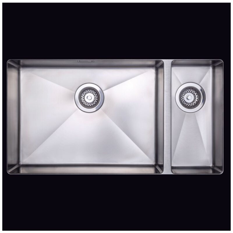 Clearwater Jazz 1.5 Bowl Undermount Steel Sink, Left Main Bowl, 800x440mm