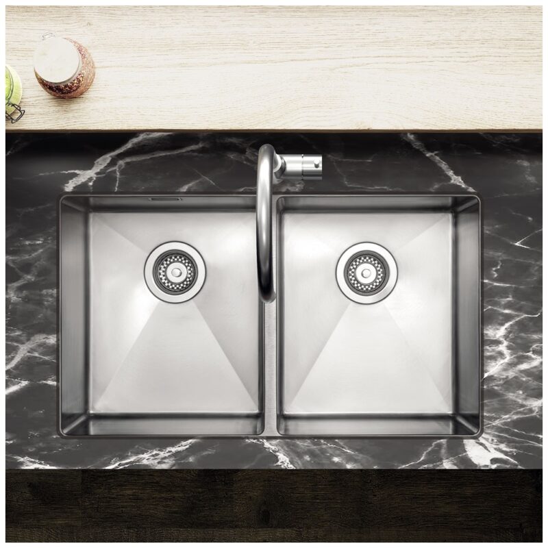 Clearwater Jazz 2 Bowl Undermount Steel Kitchen Sink 750x440mm Clearwater Jazz 2 Bowl Undermount Steel Kitchen Sink 750x440mm