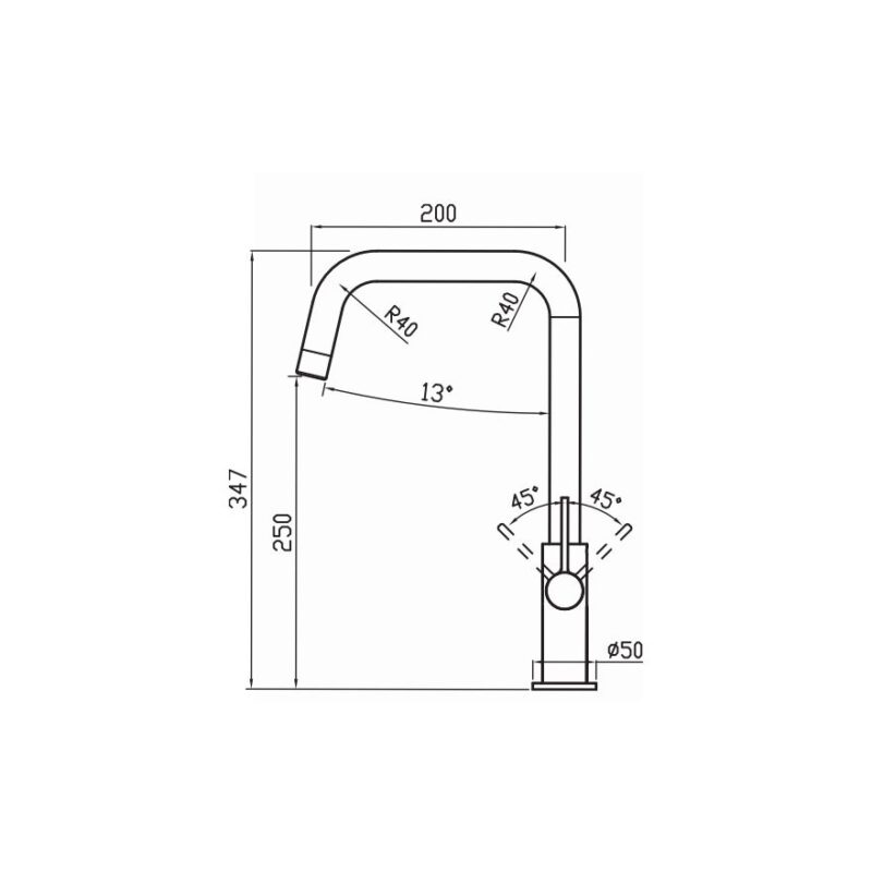 Clearwater Jovian Single Lever U Spout Kitchen Sink Mixer Tap Matt White