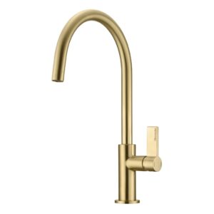 Clearwater Jovian Single Lever C Spout Kitchen Sink Mixer Tap Brushed Brass