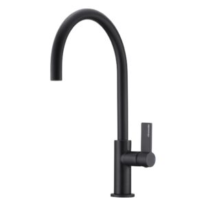 Clearwater Jovian Single Lever C Spout Kitchen Sink Mixer Tap Matt Black
