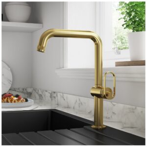 Clearwater Juno Single Lever Kitchen Sink Mixer Tap Brushed Brass