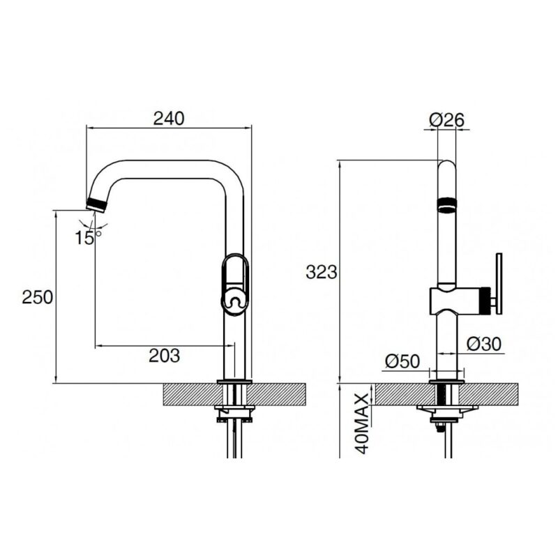 Clearwater Juno Single Lever Kitchen Sink Mixer Tap Chrome