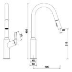 Clearwater Karuma J Spout Kitchen Sink Mixer Tap with Pull-Out Brushed Nickel