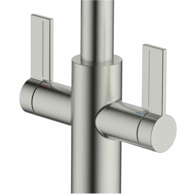 Clearwater Kira U Spout Kitchen Sink Mixer Tap with Pull-Out Brushed Nickel