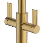 Clearwater Kira C Spout Kitchen Sink Mixer Tap with Pull-Out Brushed Brass